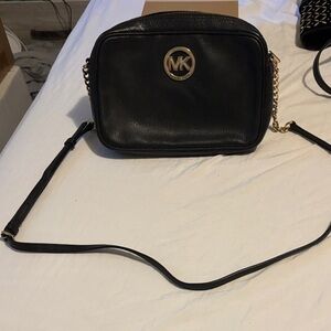 Michael Kors Black Crossbody Bag with Gold Chain